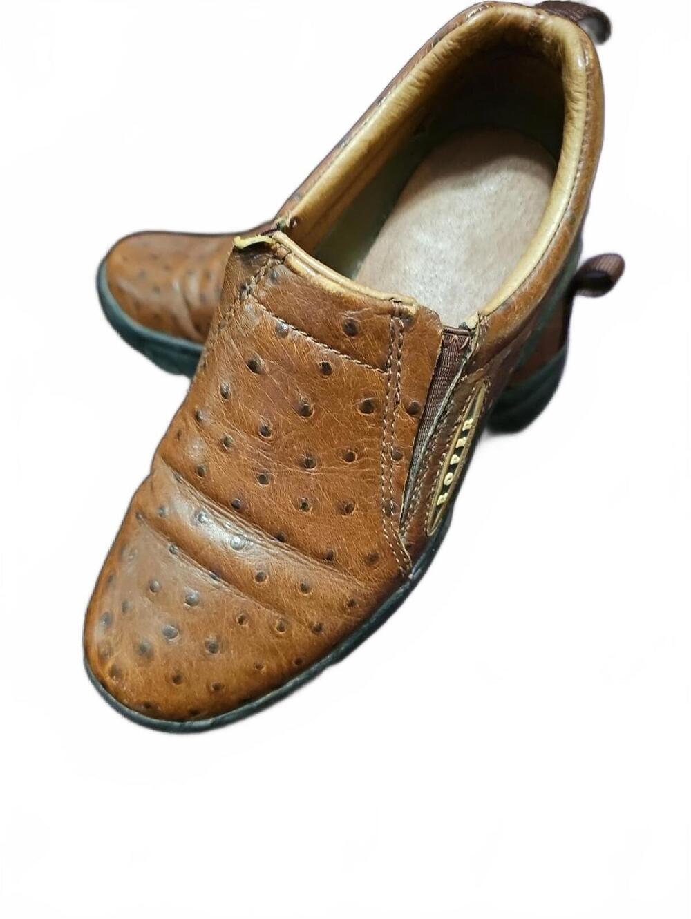 Roper Womens Ostrich Design Performance Slip On Comfort Walking Shoes Size 6.5